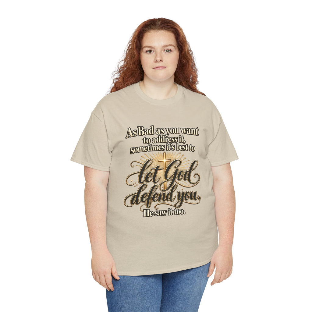 Let God Defend You Inspirational Christian T-Shirt