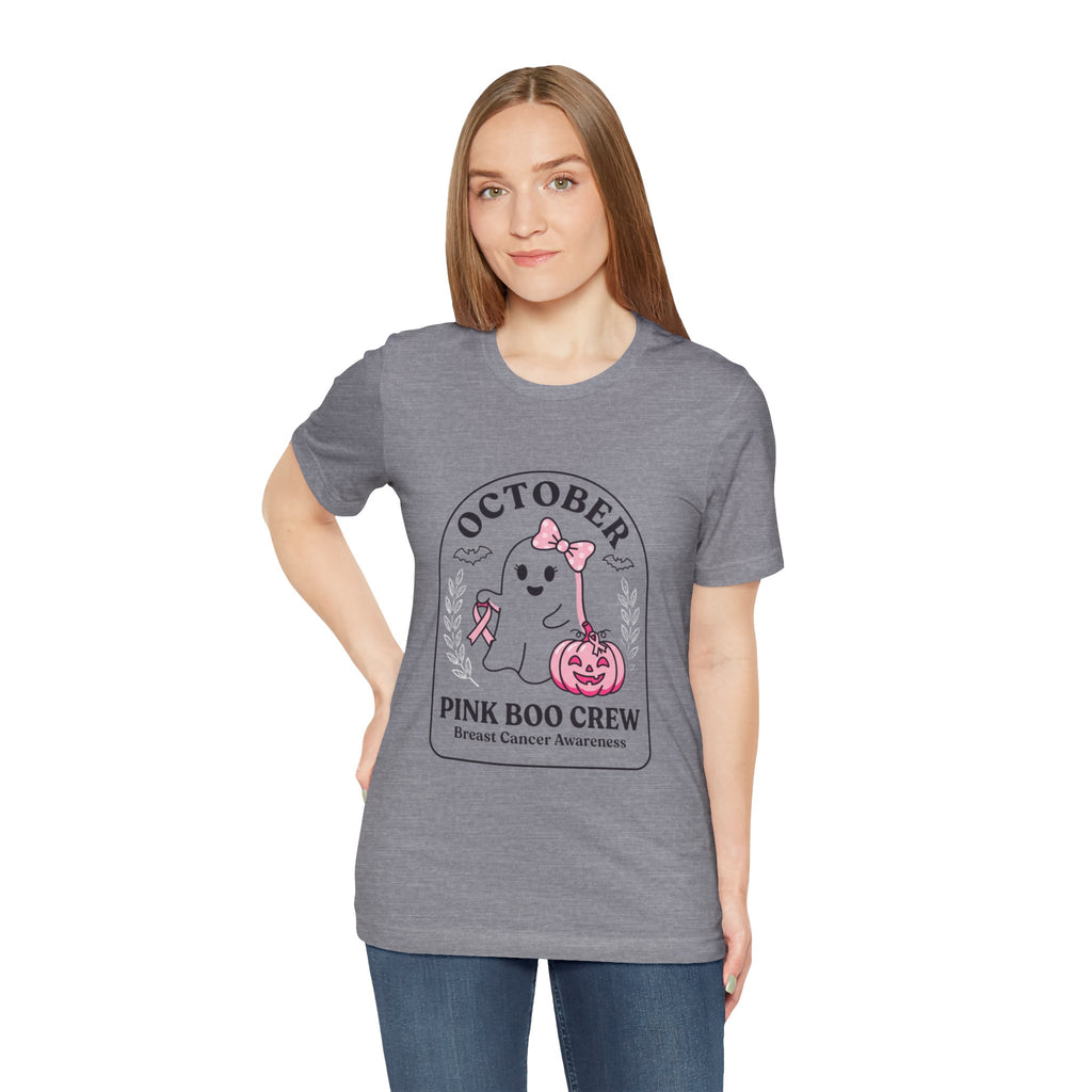 October Pink Boo Crew Tee — Breast Cancer Awareness Ghost T-Shirt