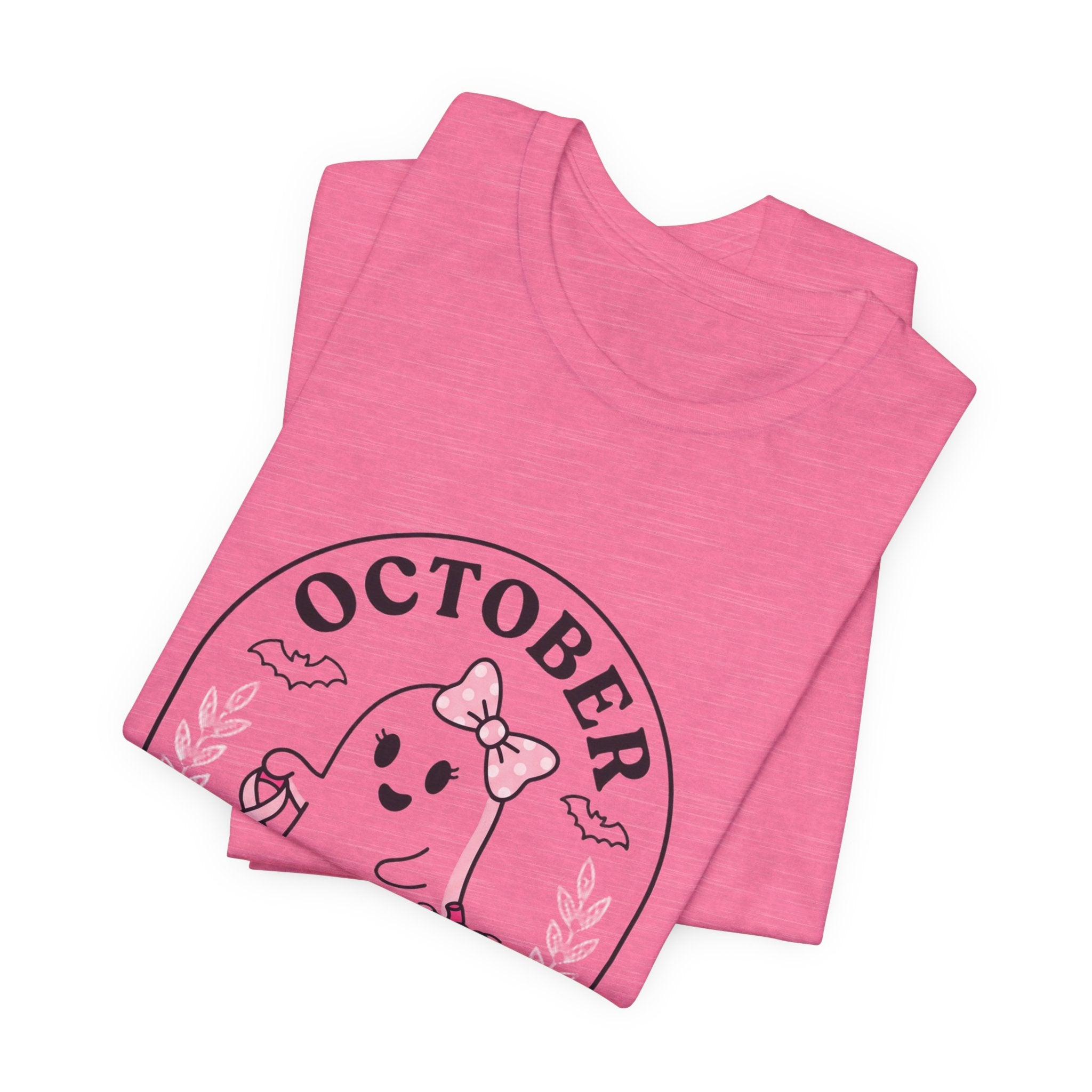October Pink Boo Crew Tee — Breast Cancer Awareness Ghost T-Shirt