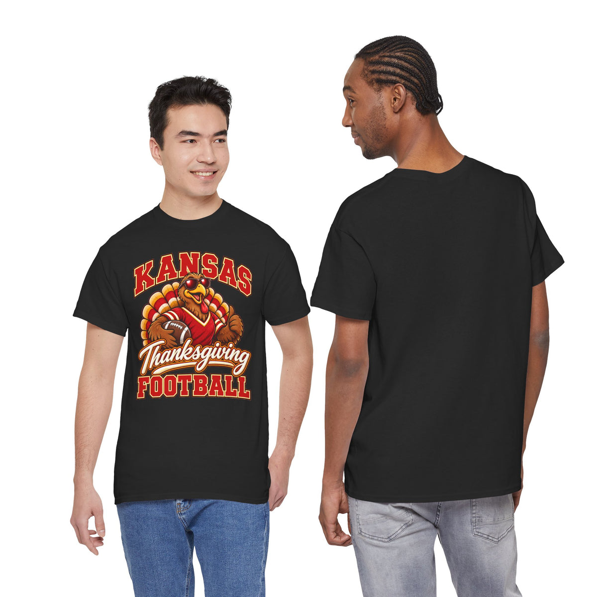 Kansas Thanksgiving Football T‑Shirt — Turkey Mascot Holiday Game Tee