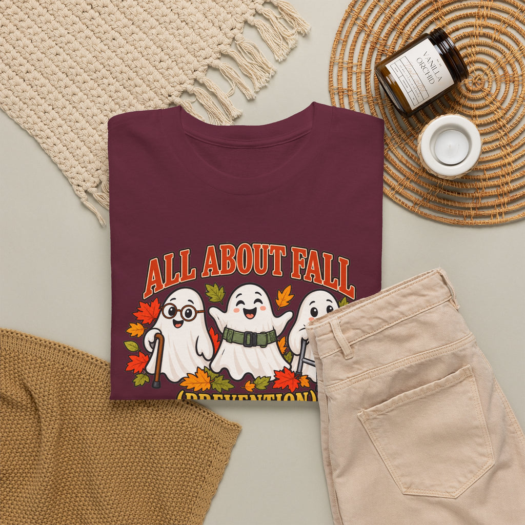 All About Fall (Prevention) Ghost Tee — Cute Halloween Autumn T-Shirt