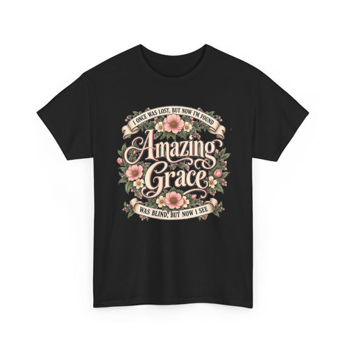 Amazing Grace Floral T-Shirt — Vintage Christian Faith Tee