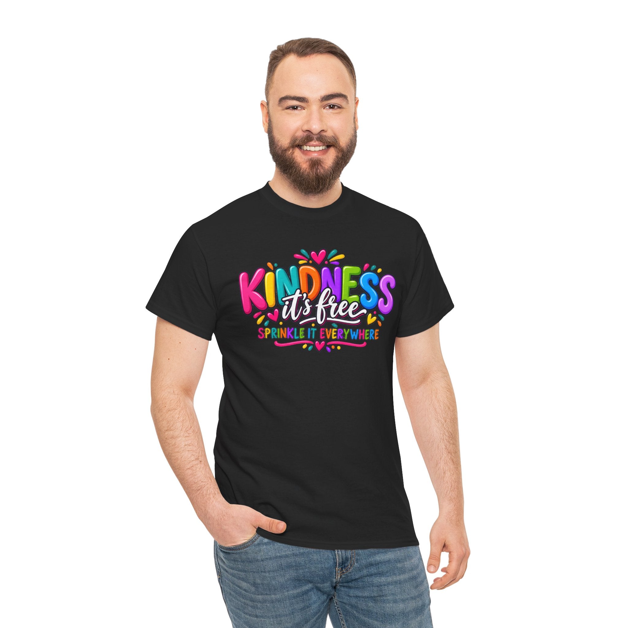 Kindness Is Free Rainbow Tee — Cute Positive Message T-Shirt