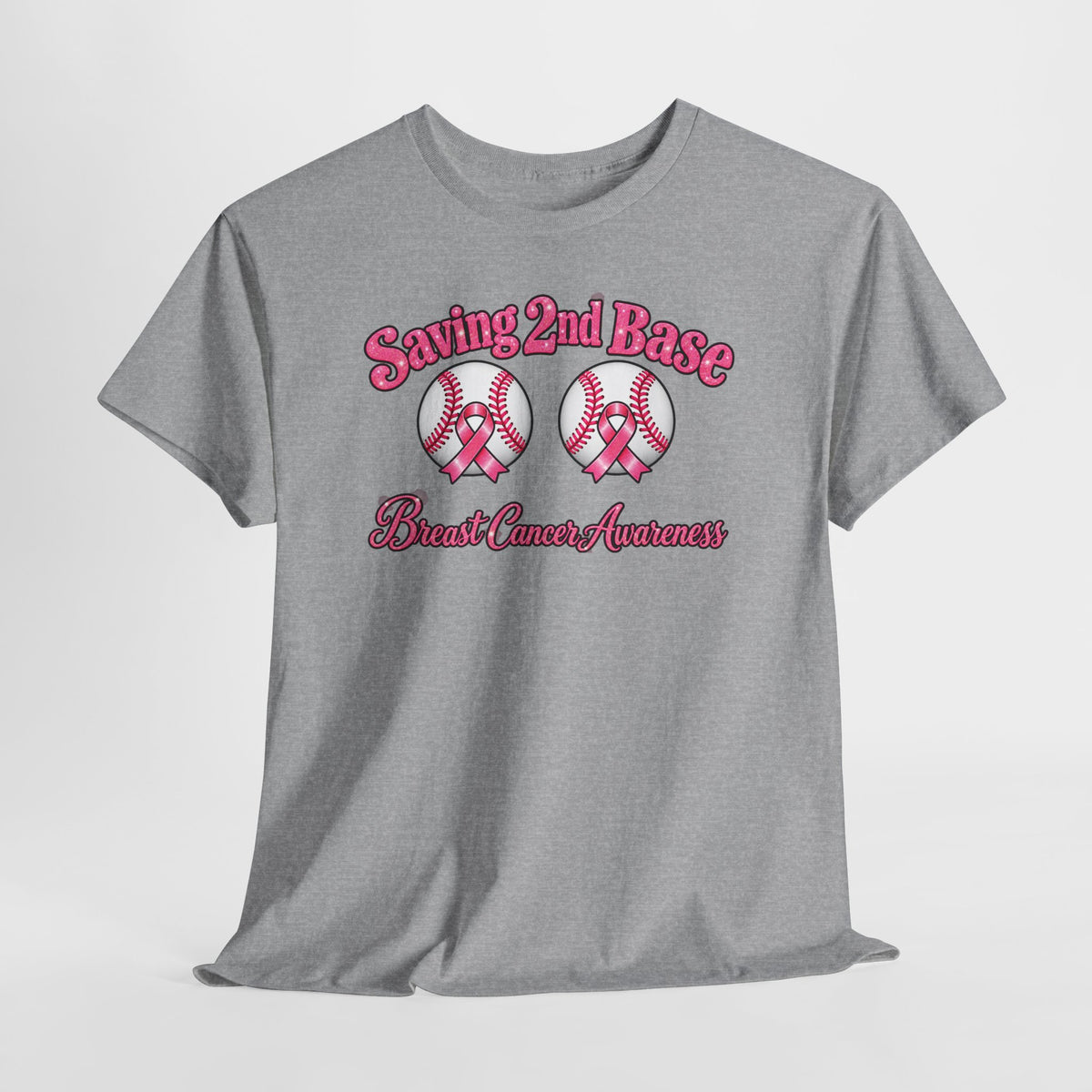 Saving 2nd Base Breast Cancer Awareness T-Shirt