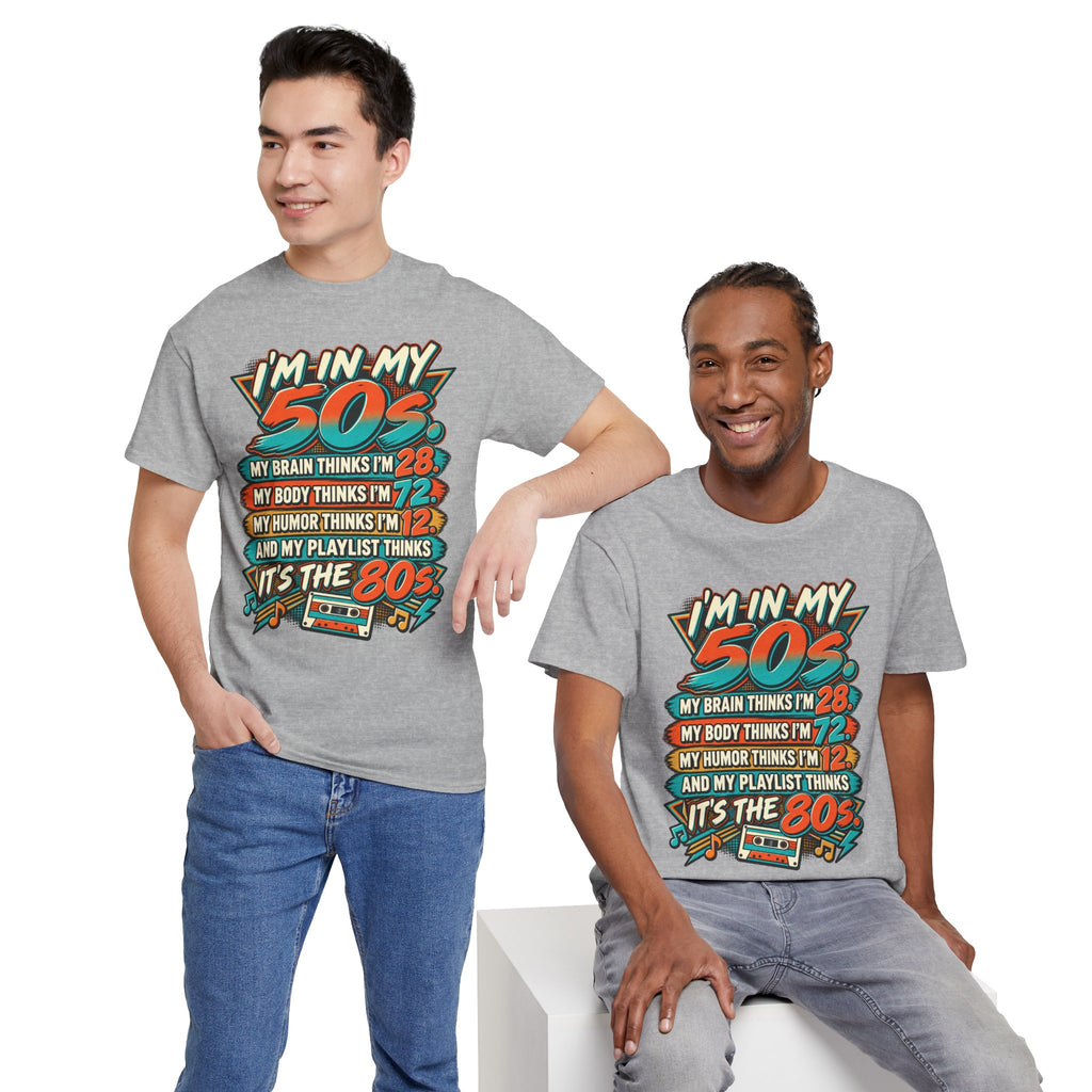 Retro 50s Birthday T‑Shirt — "I'm in My 50s" 80s Playlist Cassette Tee