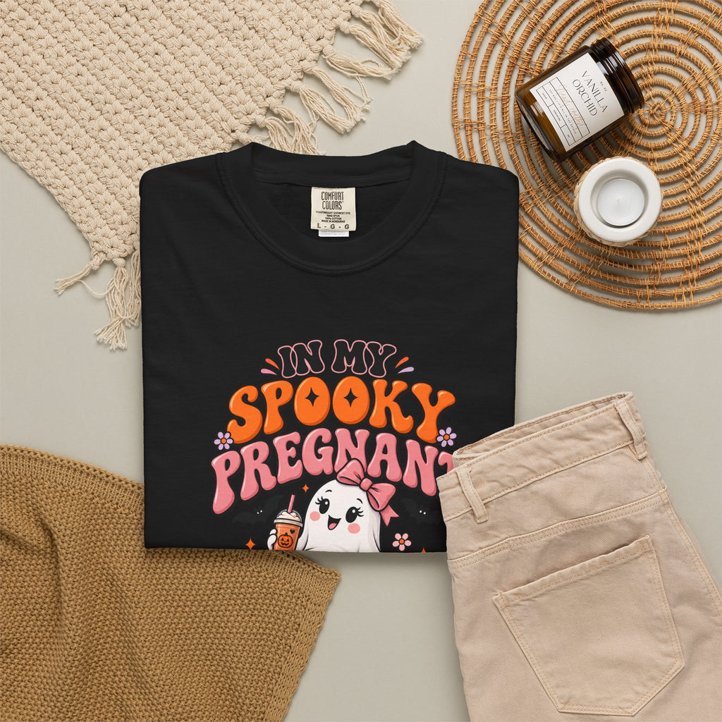 Pregnant Halloween T-Shirt — "In My Spooky Pregnant Era" Cute Ghost Maternity Tee