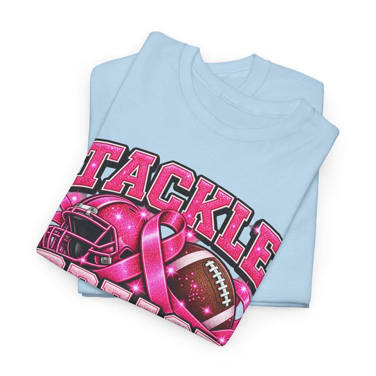 T-Shirt — "Tackle Breast Cancer" Pink Football Awareness Tee