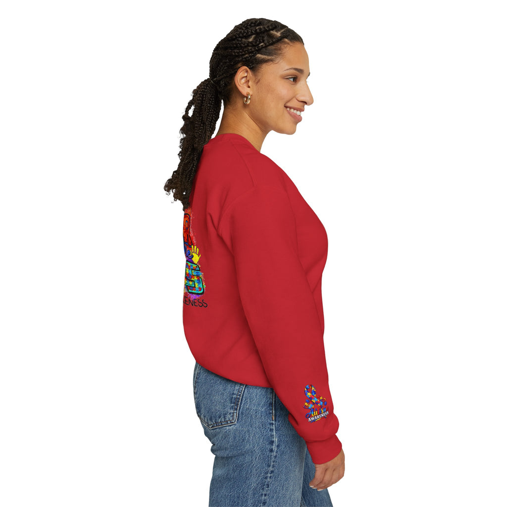 Autism Awareness Crewneck Sweatshirt — Color Outside the Lines Design