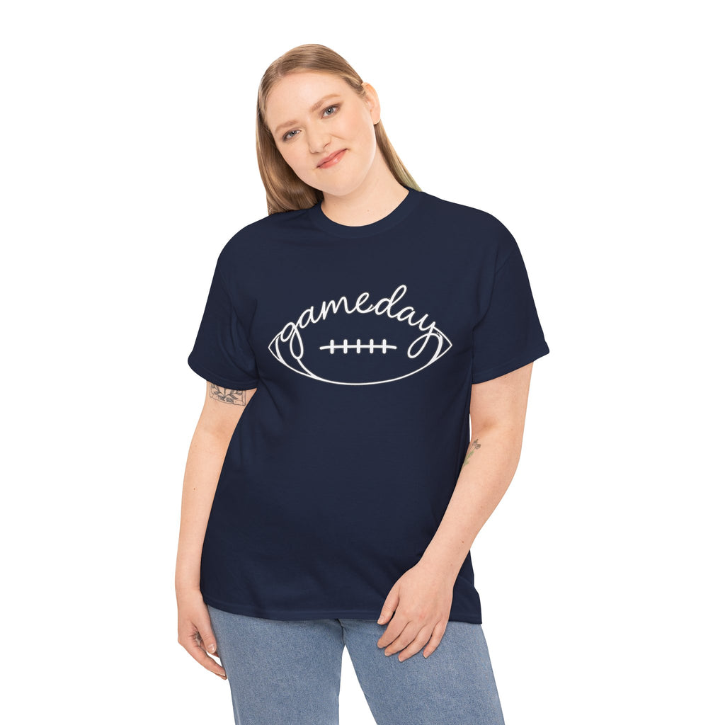 Gameday Football Tee — 'gameday' Script Football Graphic T-Shirt