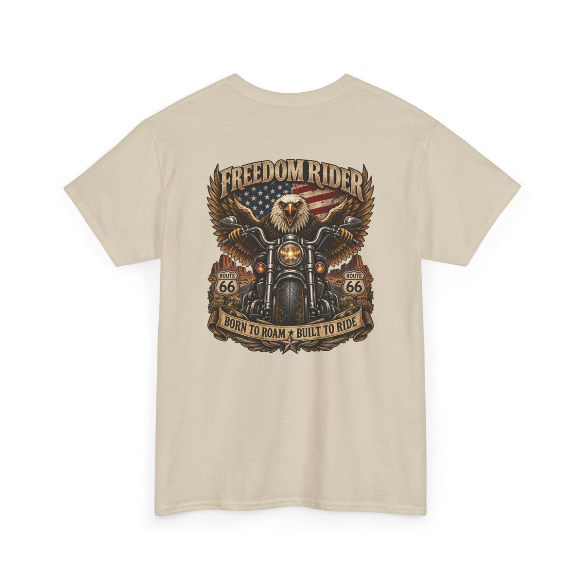 Freedom Rider Motorcycle T‑Shirt — Born to Roam Vintage Biker Tee