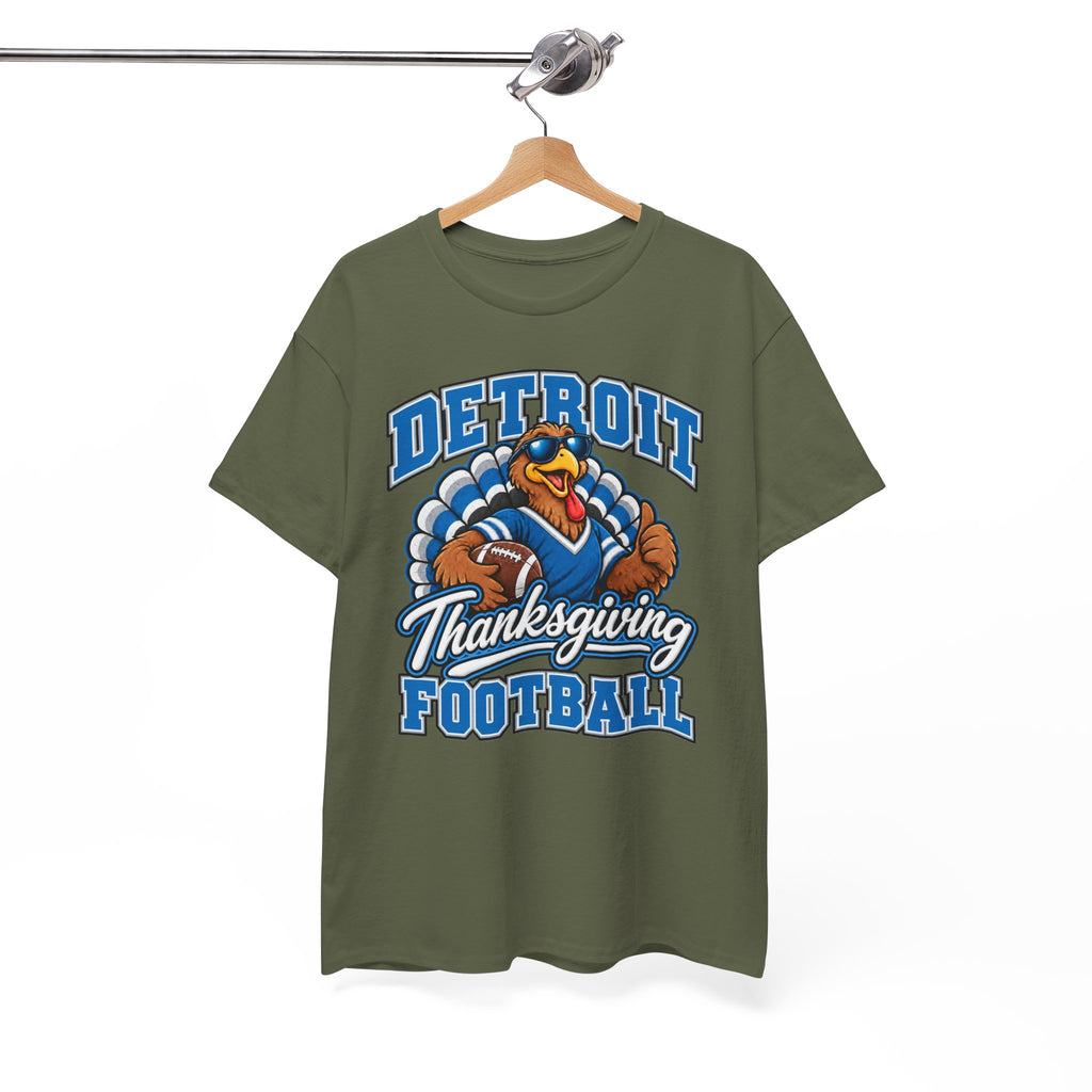 Detroit Thanksgiving Football Tee — Turkey Mascot Game Day Shirt