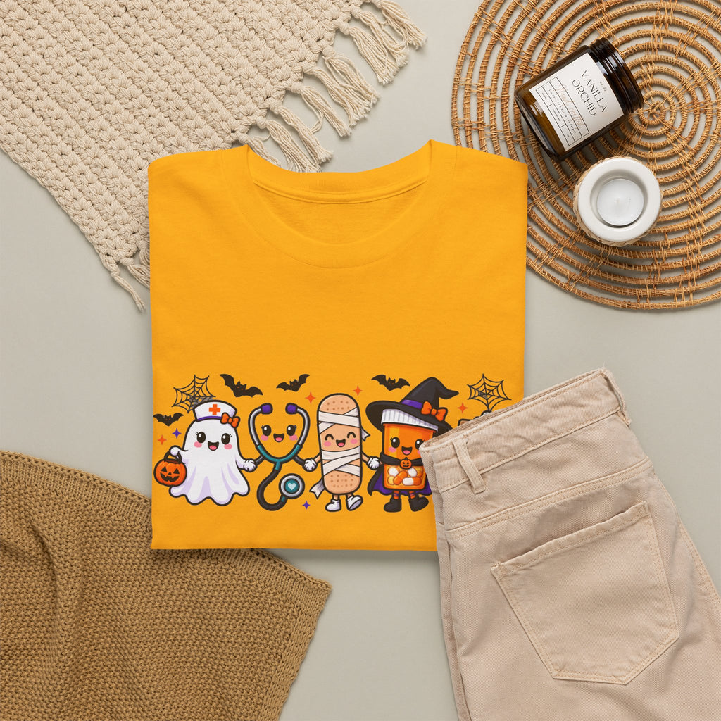 Halloween Candy Characters Tee — Cute Trick-or-Treat Ghosts & Candy Corn Shirt