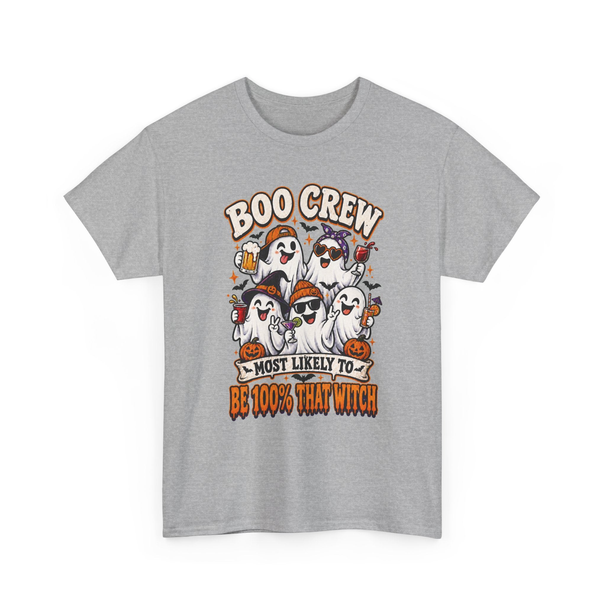 Boo Crew Halloween T-Shirt – "Most Likely To Be 100% That Witch" Ghosts Tee