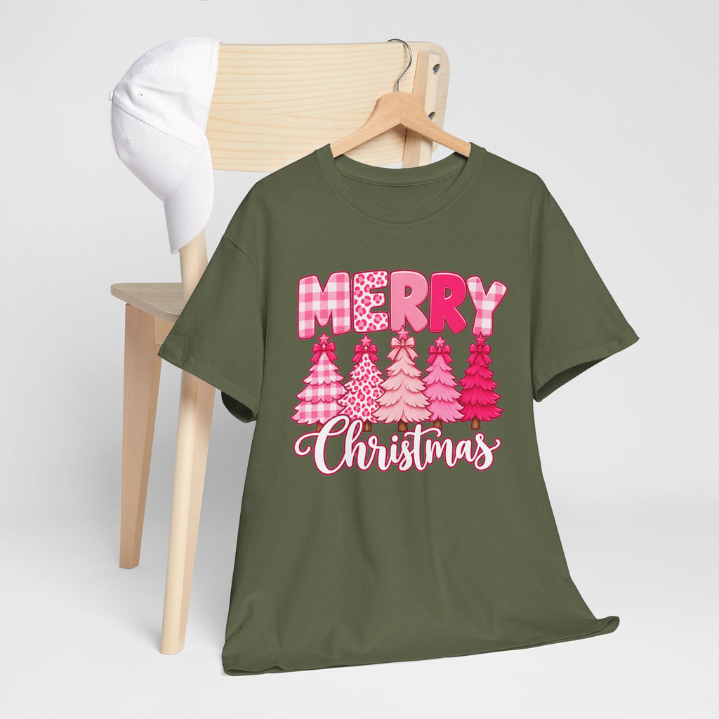 Merry Christmas Pink Christmas Tree T-Shirt