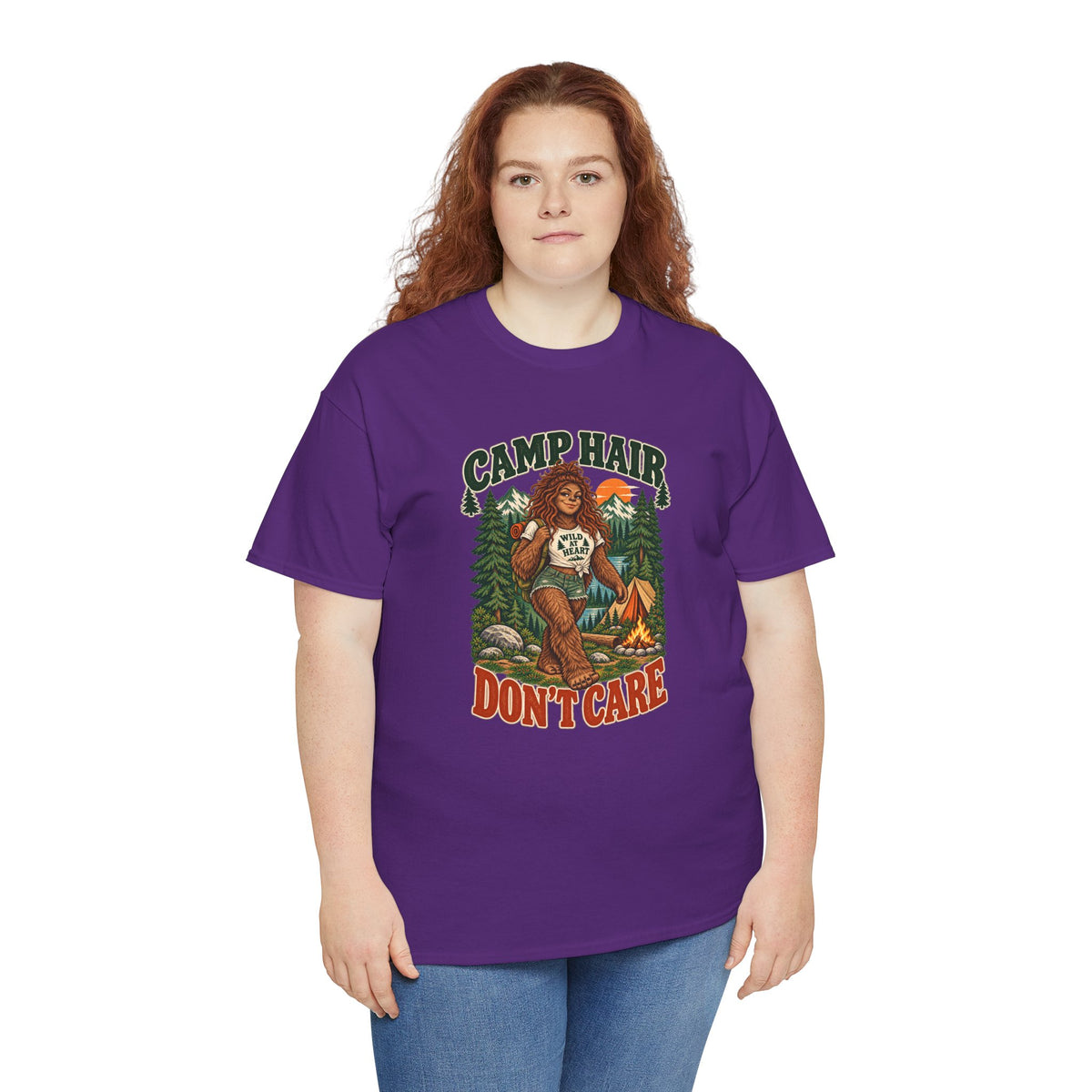 Camp Hair Don't Care T-Shirt — Retro Camping Graphic Tee