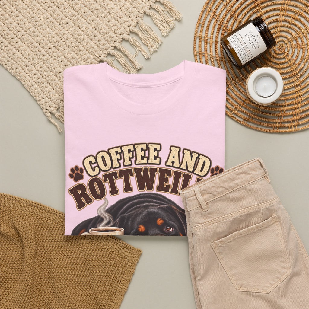 Coffee and Rottweiler Tee — "Coffee and Rottweiler Make Me Happy" Dog Lover Shirt