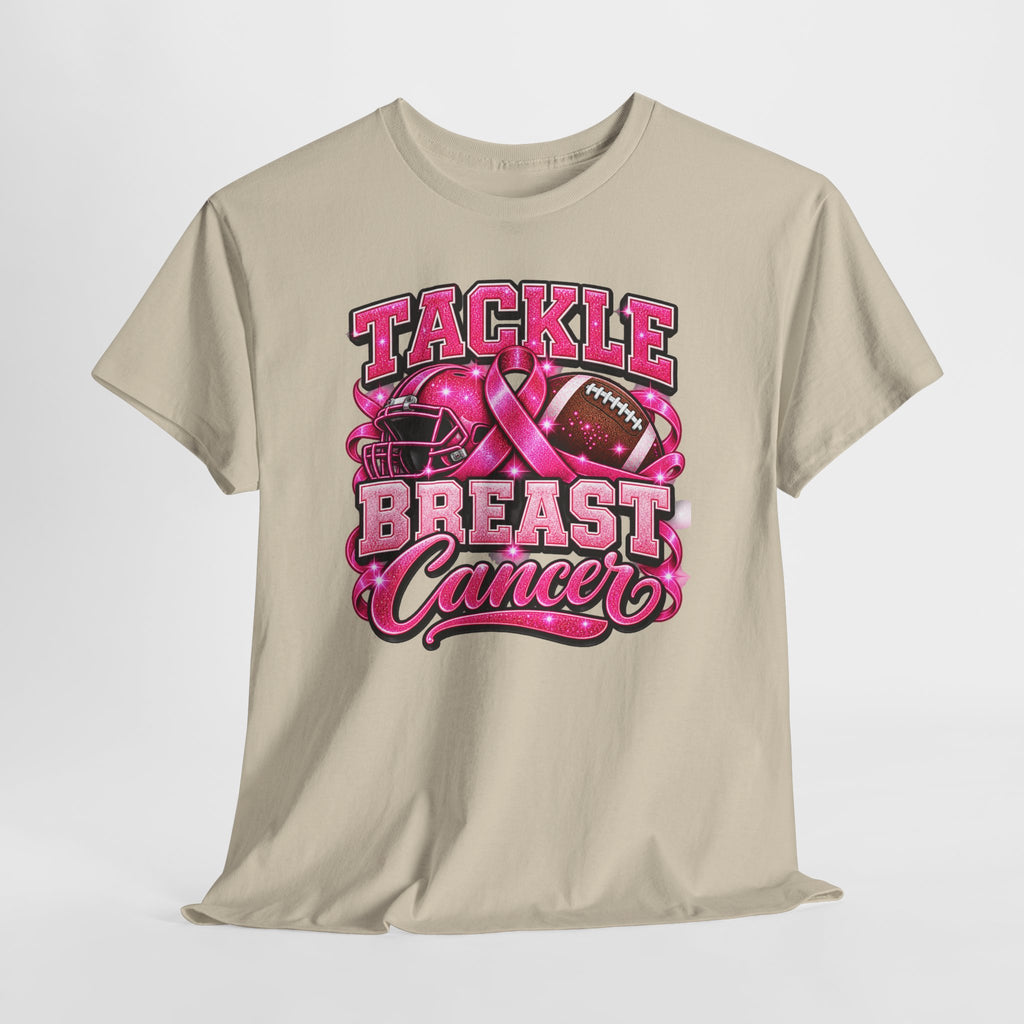 T-Shirt — "Tackle Breast Cancer" Pink Football Awareness Tee