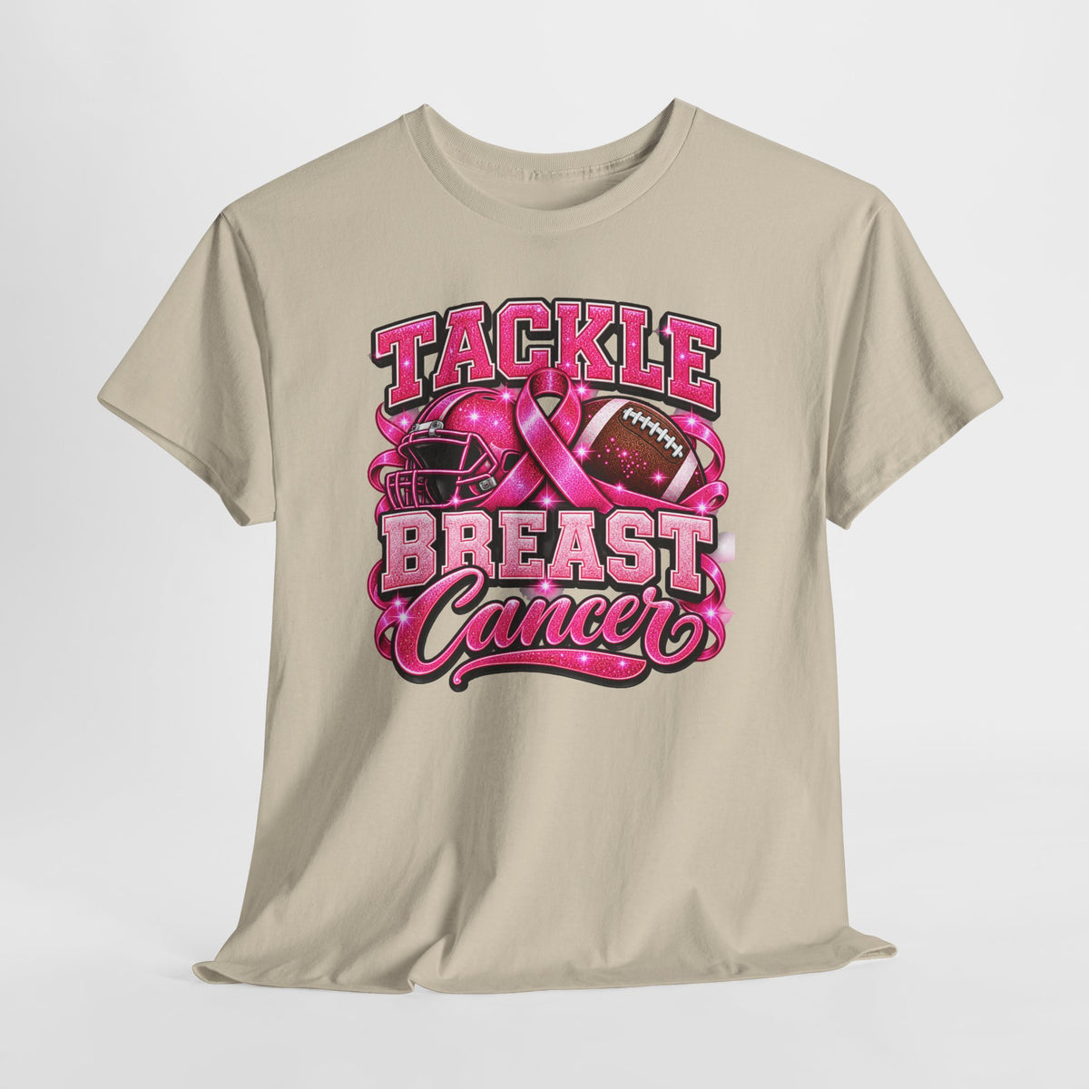 T-Shirt — "Tackle Breast Cancer" Pink Football Awareness Tee