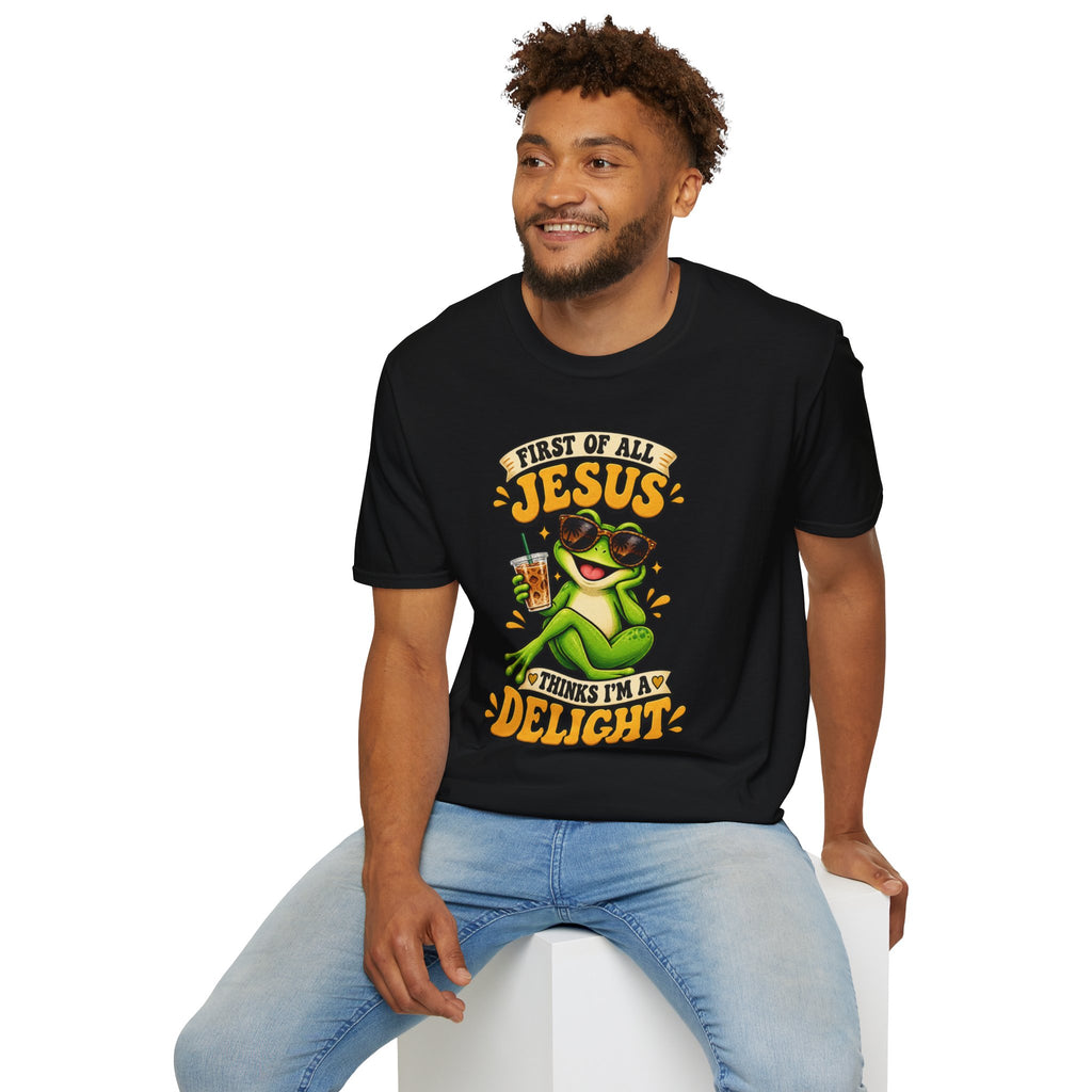 Jesus Frog T-Shirt — "First of All Jesus" Cute Frog Christian Tee