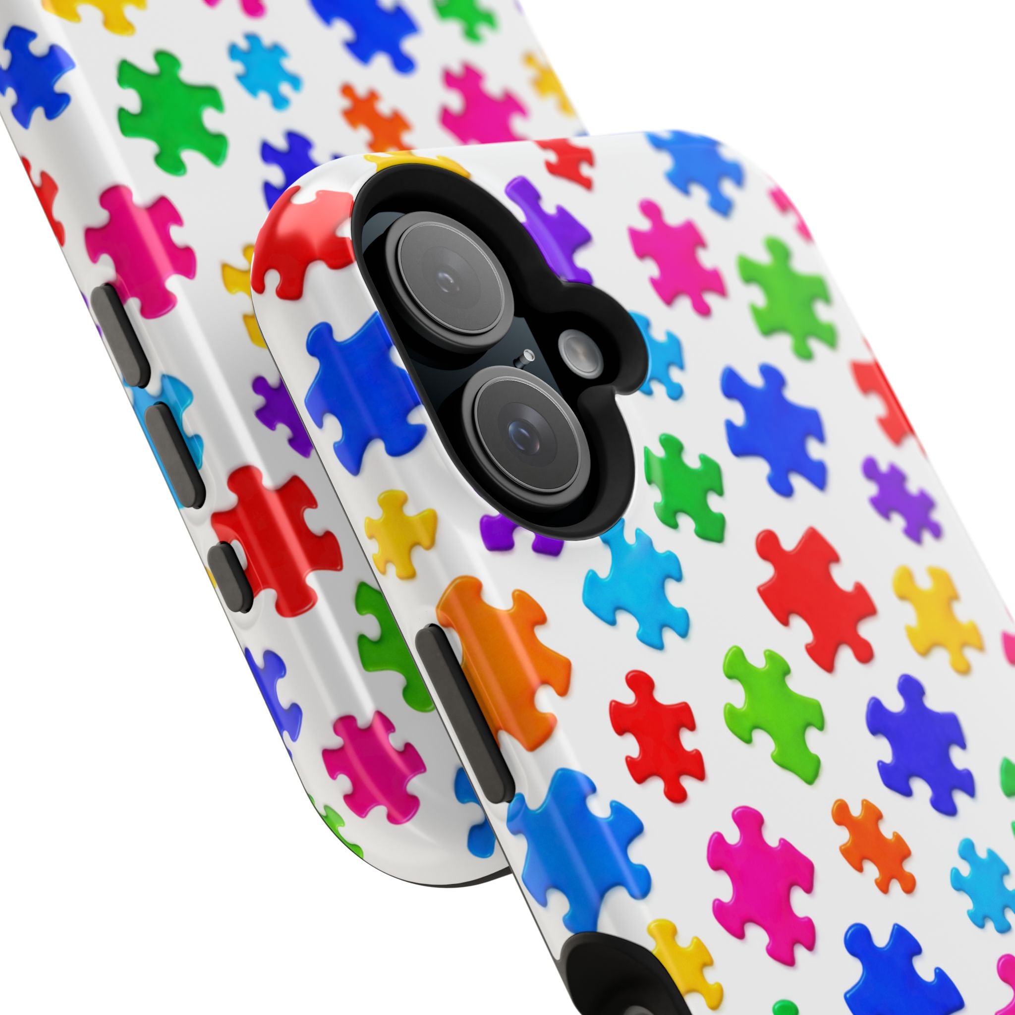 Autism Puzzle Pattern Magnetic Impact-Resistant Phone Case