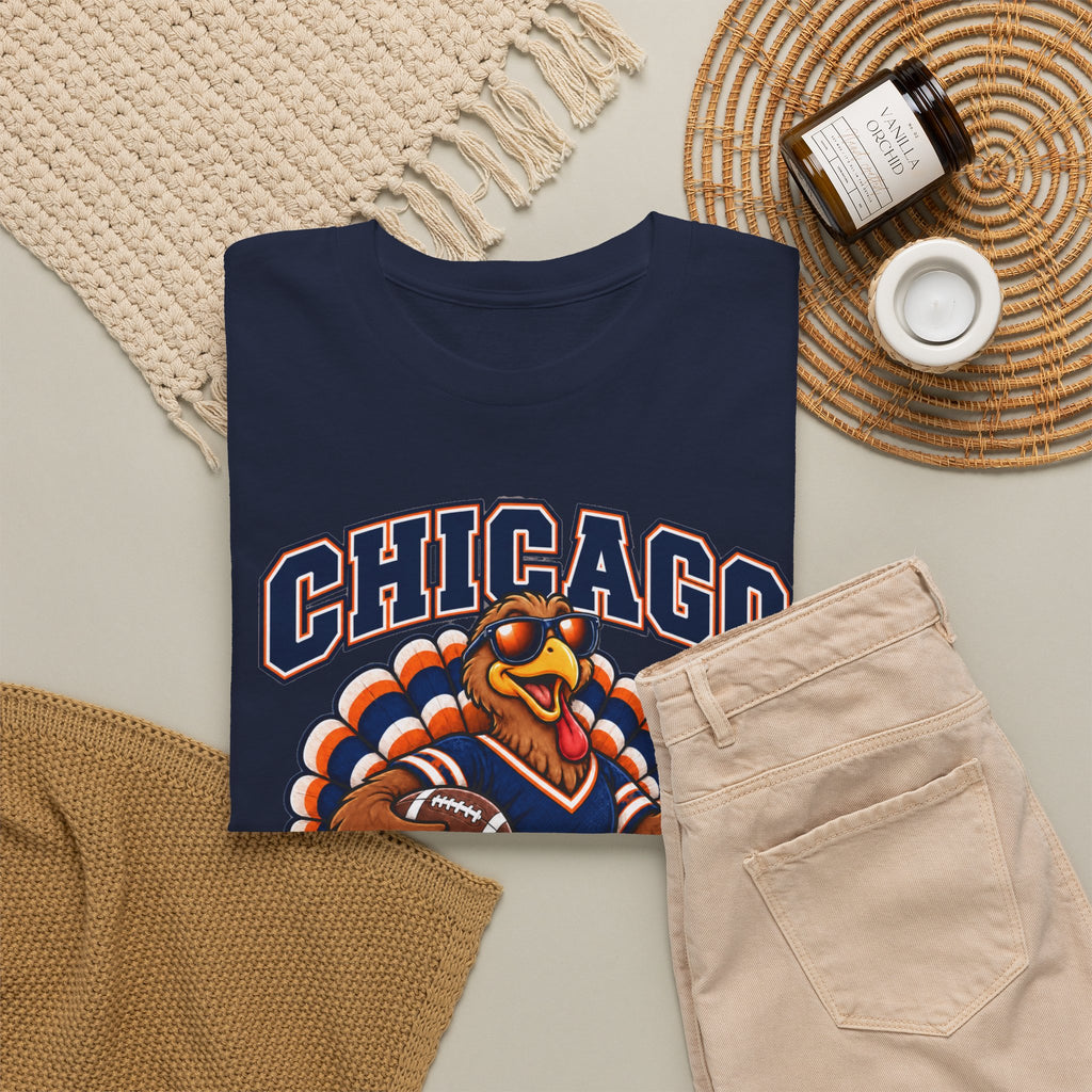 Chicago Thanksgiving Football T-Shirt — Turkey Mascot Game Day Tee