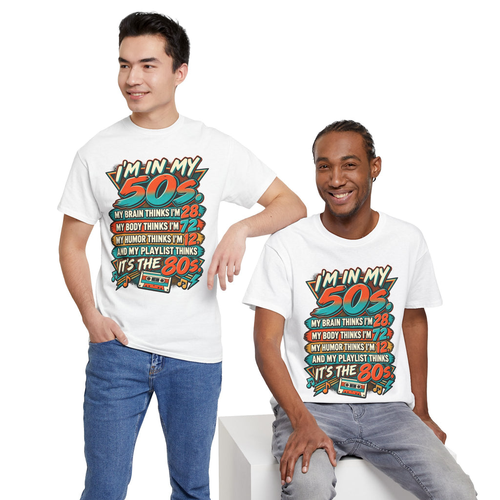 Retro 50s Birthday T‑Shirt — "I'm in My 50s" 80s Playlist Cassette Tee