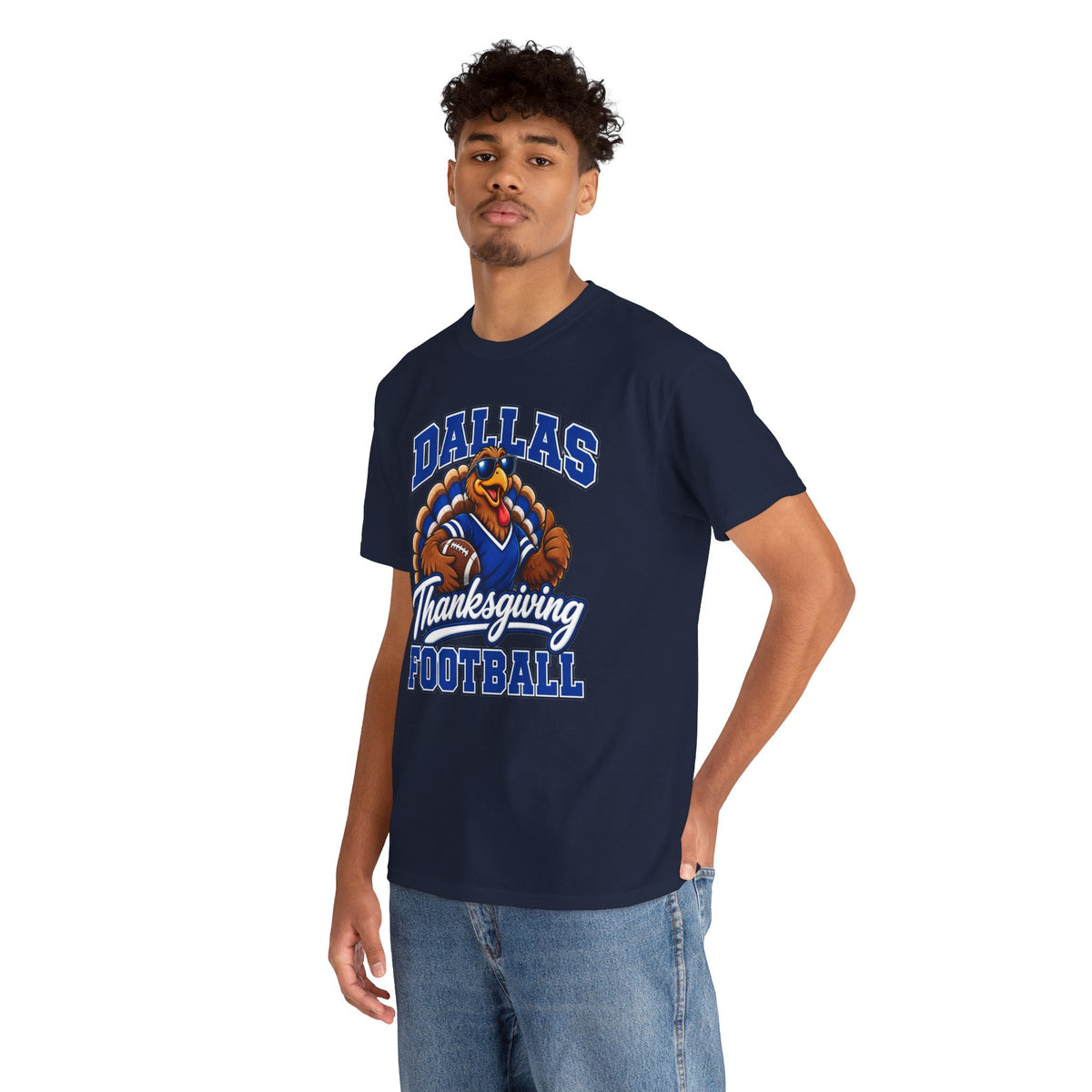 Dallas Thanksgiving Football T-Shirt — Turkey Mascot Game Day Tee