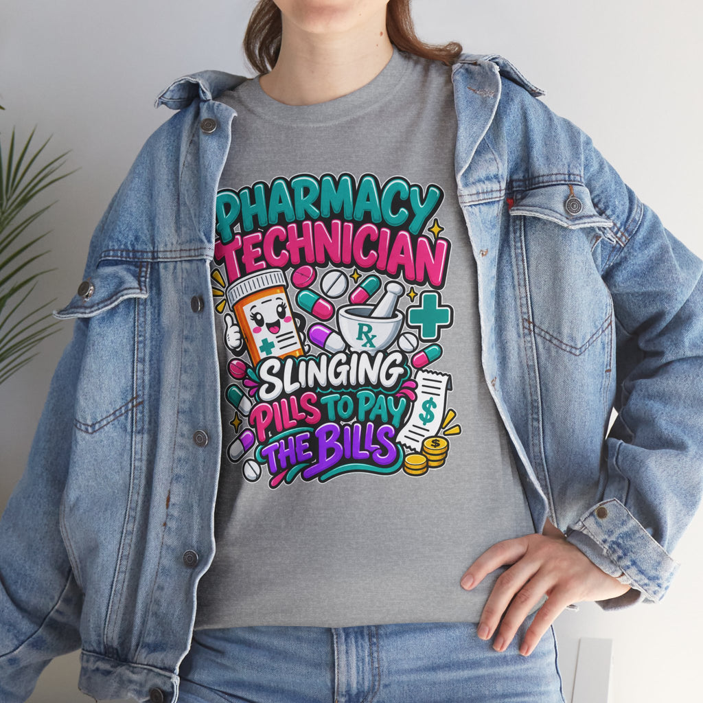 Pharmacy Technician T‑Shirt — "Slinging Pills to Pay the Bills" Graphic Tee