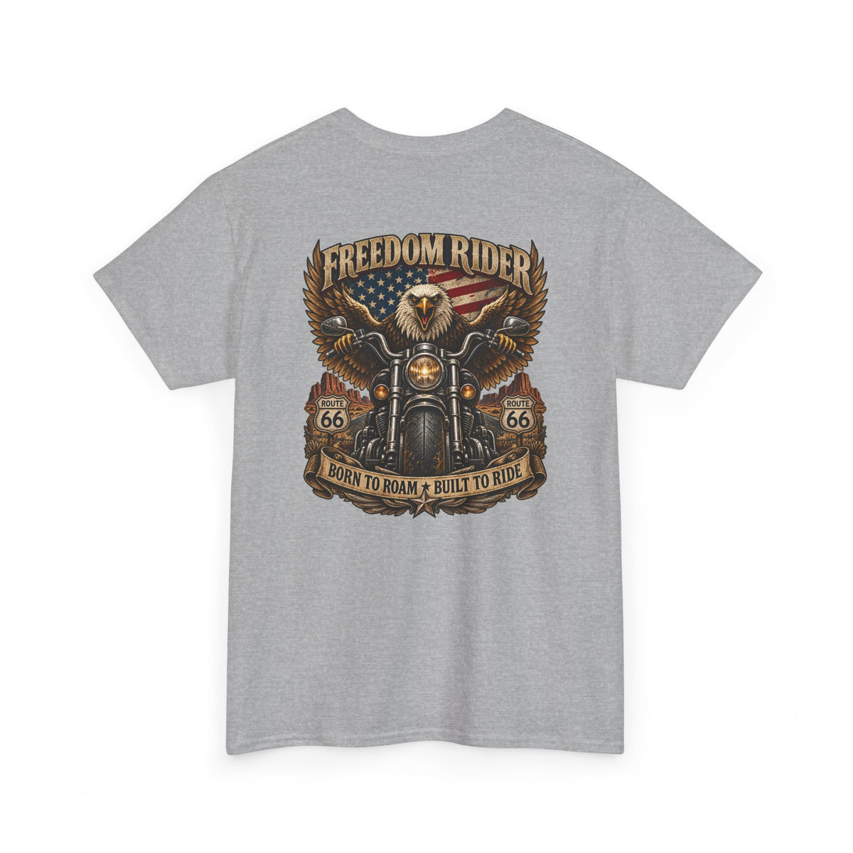 Freedom Rider Motorcycle T‑Shirt — Born to Roam Vintage Biker Tee