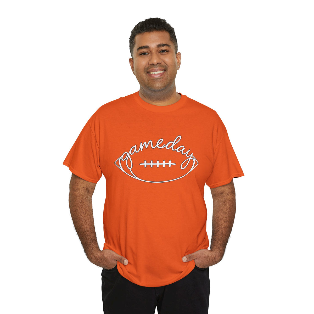Gameday Football Tee — 'gameday' Script Football Graphic T-Shirt