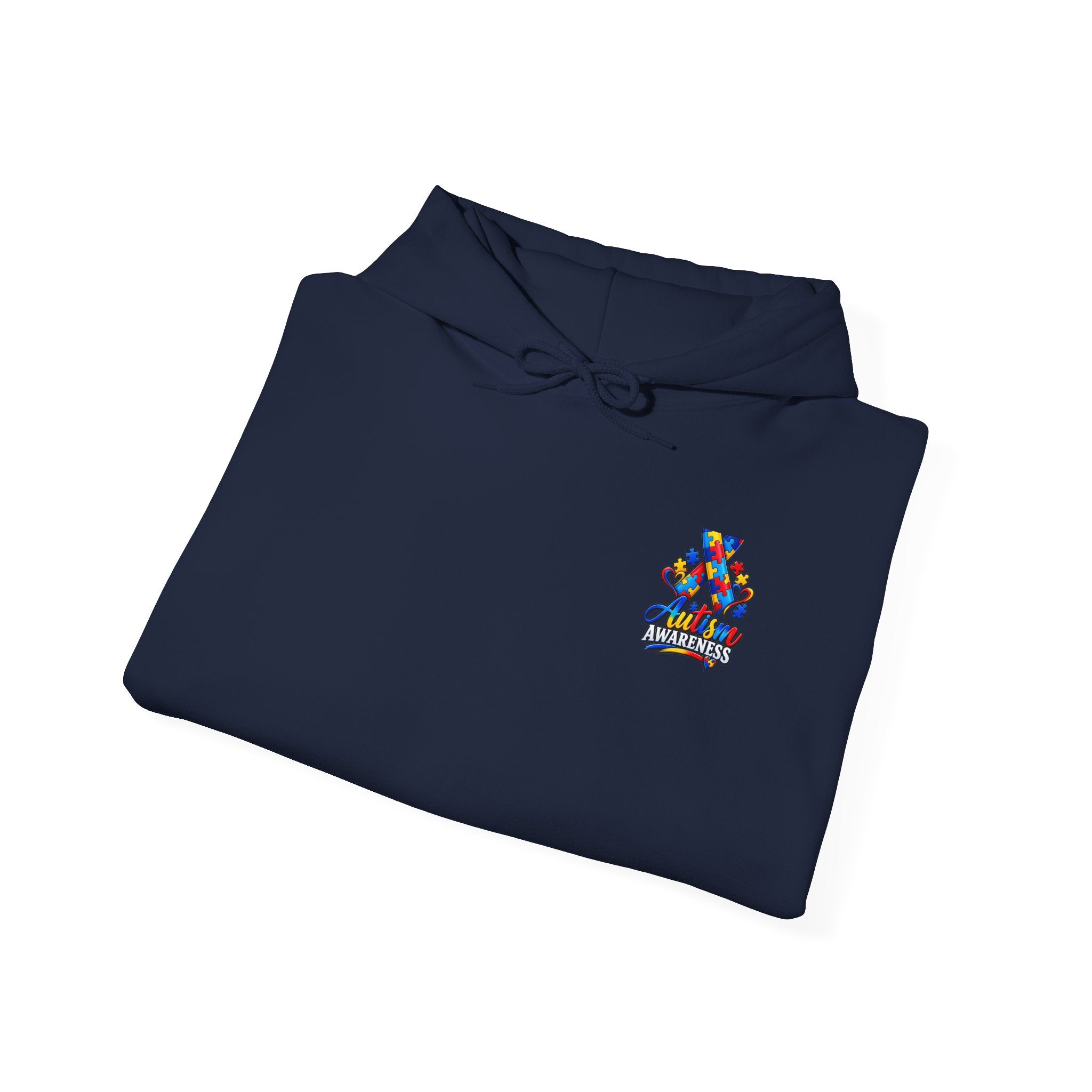 White Hoodie with Colorful 'Stand Tall' Floral Bear Chest Logo - Cozy Casual Pullover