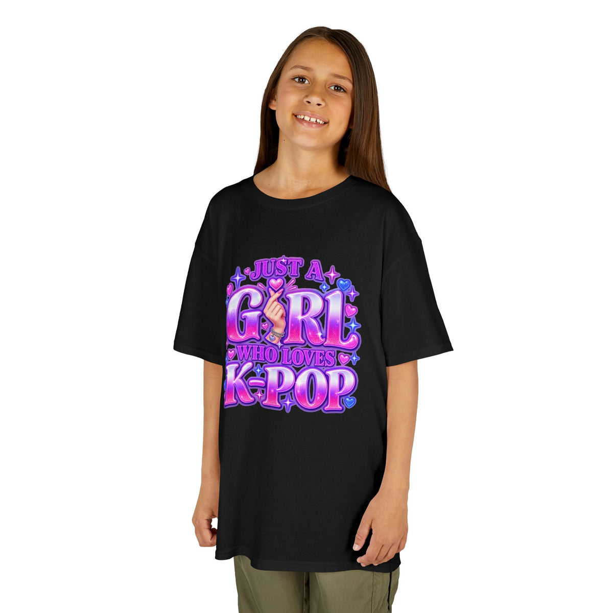Kids T‑Shirt — "Just a Girl Who Loves K‑Pop" Cute K‑Pop Fan Tee