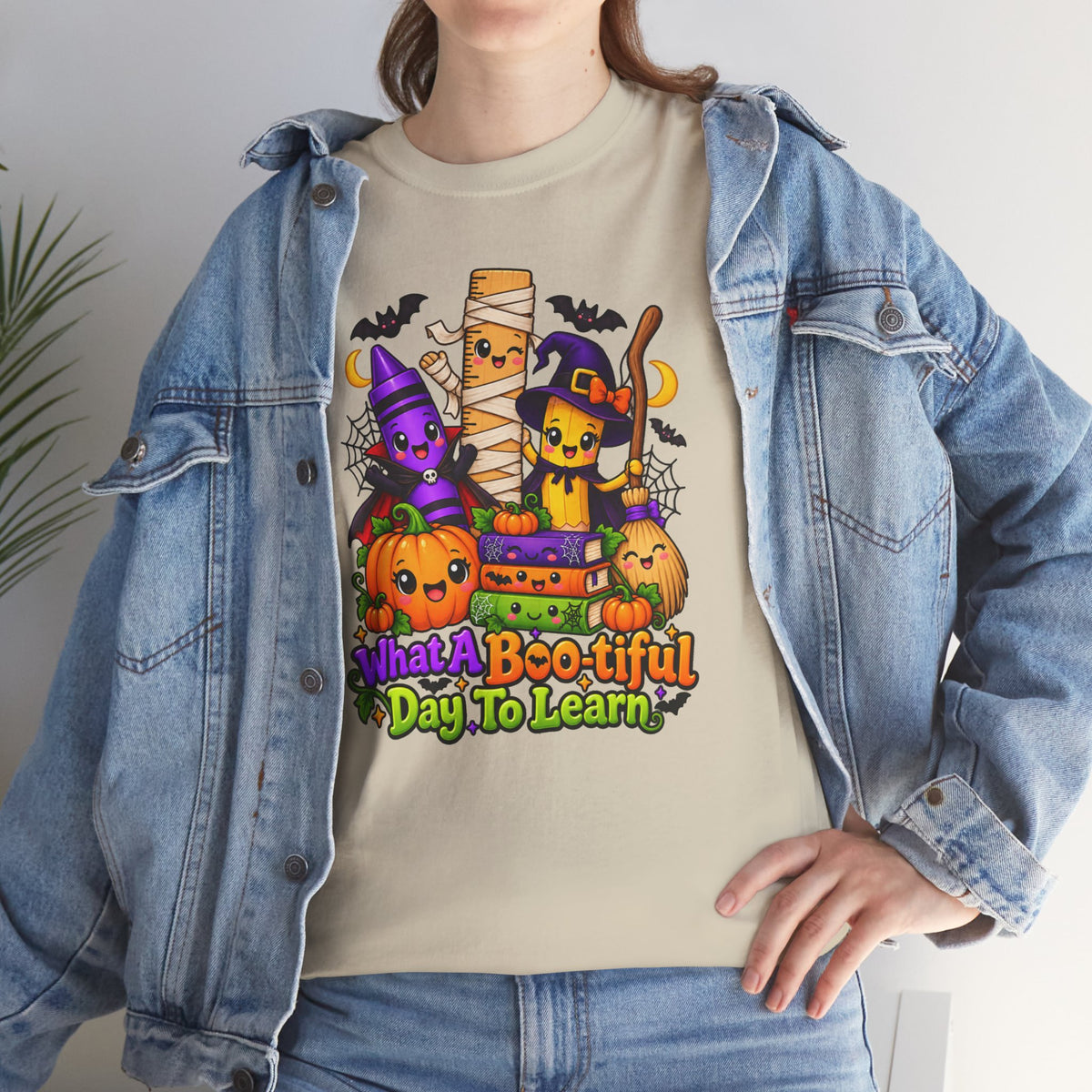 Halloween Teacher Tee — "What A Boo-tiful Day To Learn" Kids' Classroom Shirt