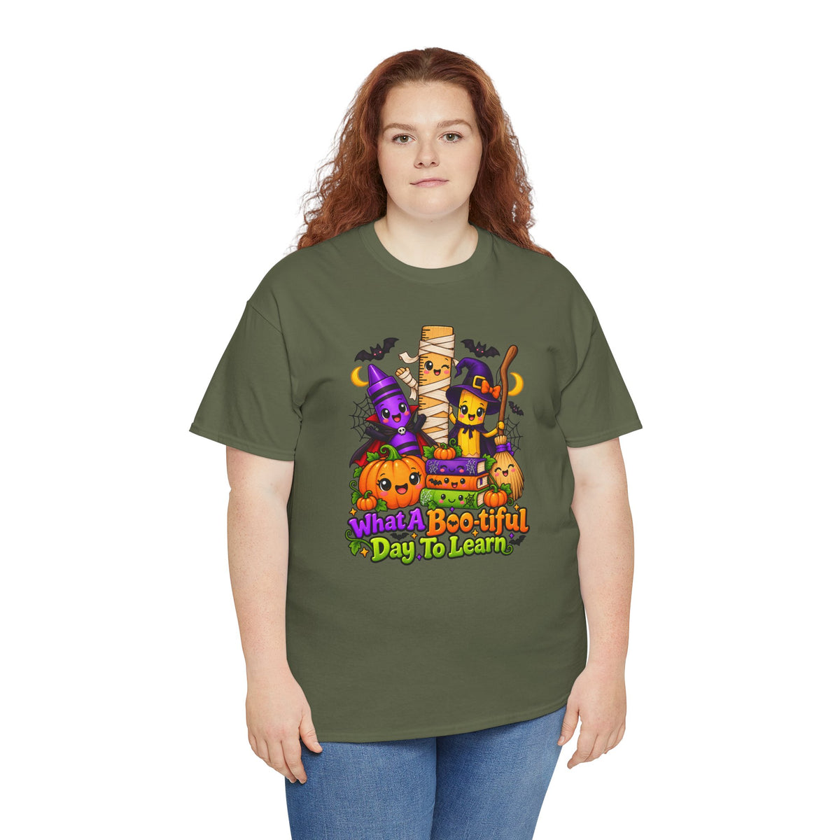 Halloween Teacher Tee — "What A Boo-tiful Day To Learn" Kids' Classroom Shirt