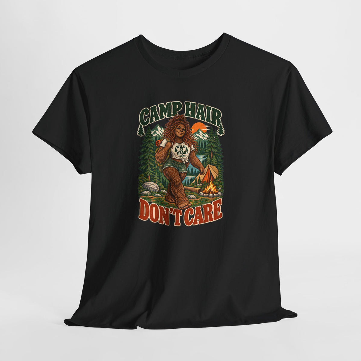 Camp Hair Don't Care T-Shirt — Retro Camping Graphic Tee