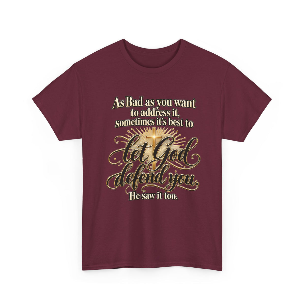 Let God Defend You Inspirational Christian T-Shirt