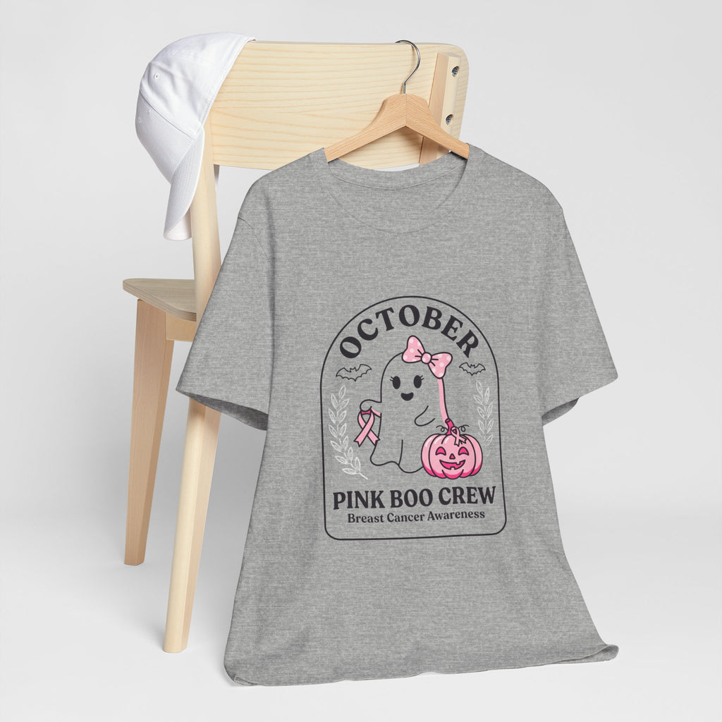 October Pink Boo Crew Tee — Breast Cancer Awareness Ghost T-Shirt