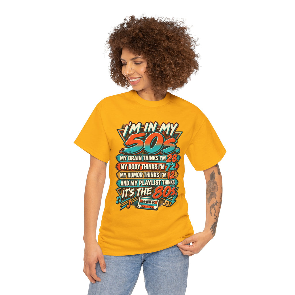 Retro 50s Birthday T‑Shirt — "I'm in My 50s" 80s Playlist Cassette Tee