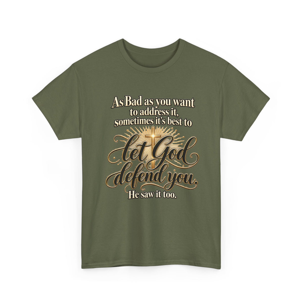 Let God Defend You Inspirational Christian T-Shirt