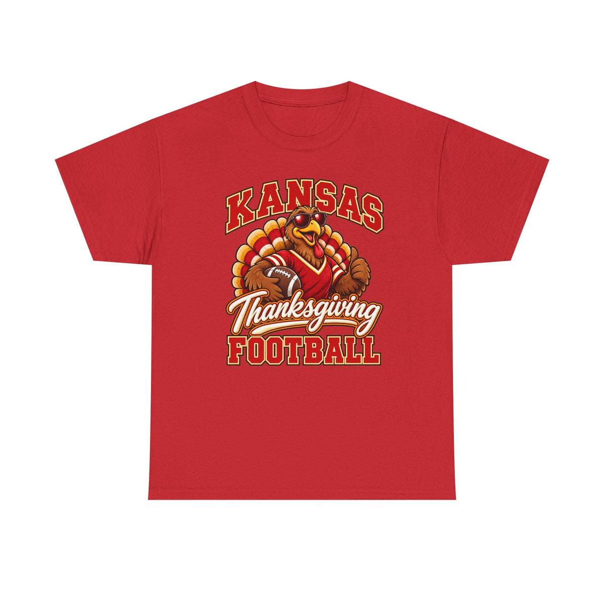 Kansas Thanksgiving Football T‑Shirt — Turkey Mascot Holiday Game Tee