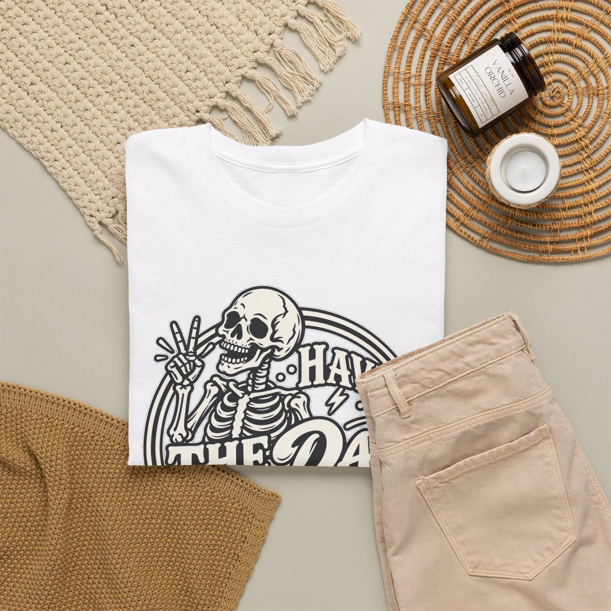 Have the Day You Deserve Tee — Vintage Skeleton Graphic T‑Shirt