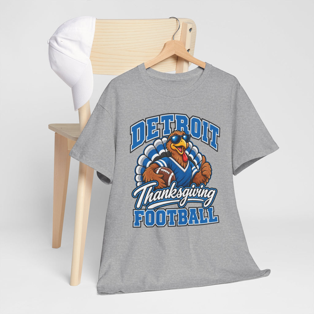 Detroit Thanksgiving Football Tee — Turkey Mascot Game Day Shirt