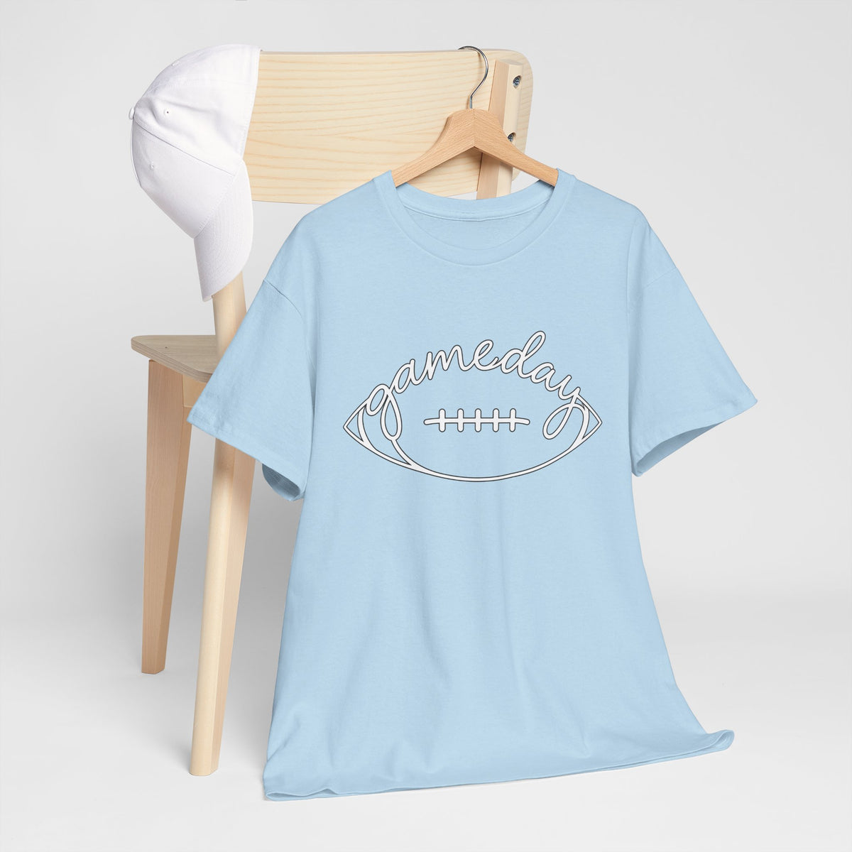 Gameday Football Tee — 'gameday' Script Football Graphic T-Shirt