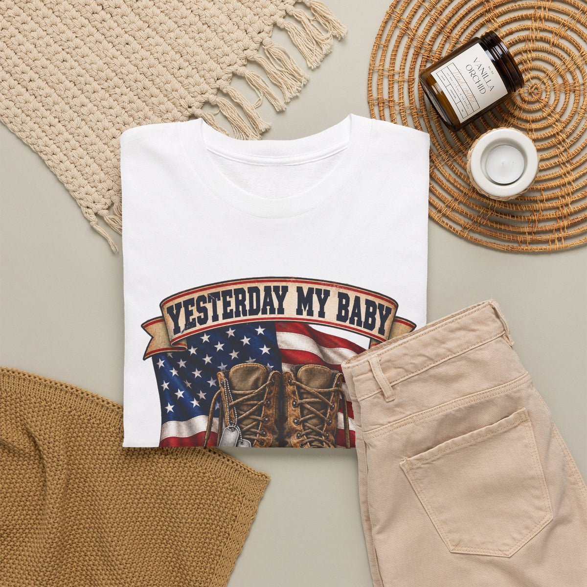 Yesterday My Baby, Today My Hero Military Tribute Tee