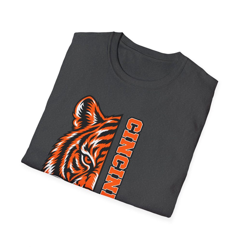 Cincinnati Tiger Head Vertical Graphic T-Shirt