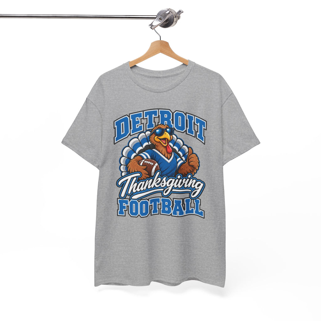 Detroit Thanksgiving Football Tee — Turkey Mascot Game Day Shirt