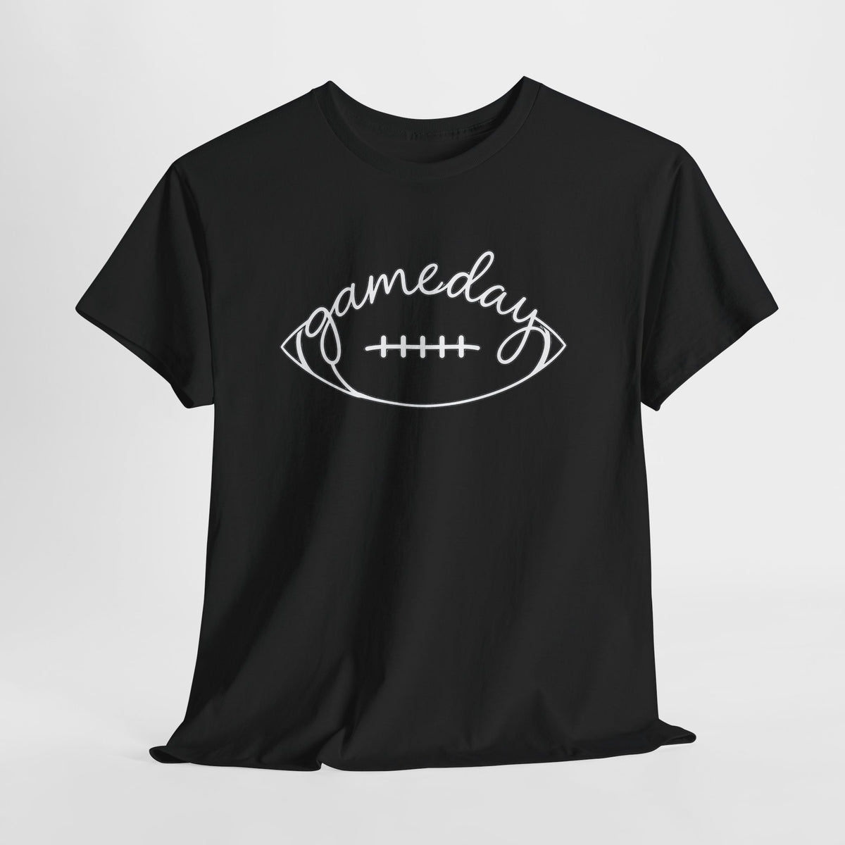 Gameday Football Tee — 'gameday' Script Football Graphic T-Shirt