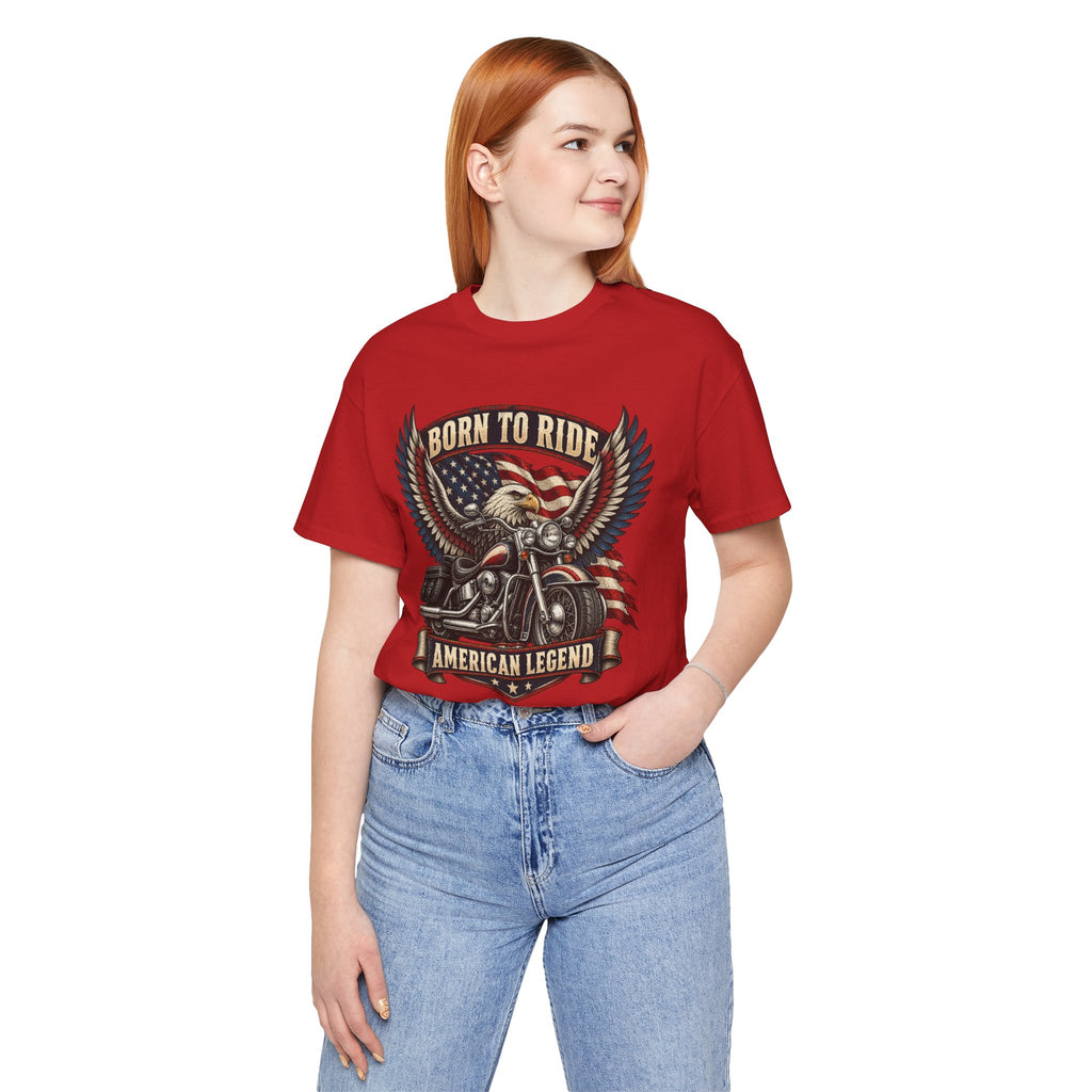 Born to Ride Eagle Motorcycle Tee — American Legend Patriotic T-Shirt