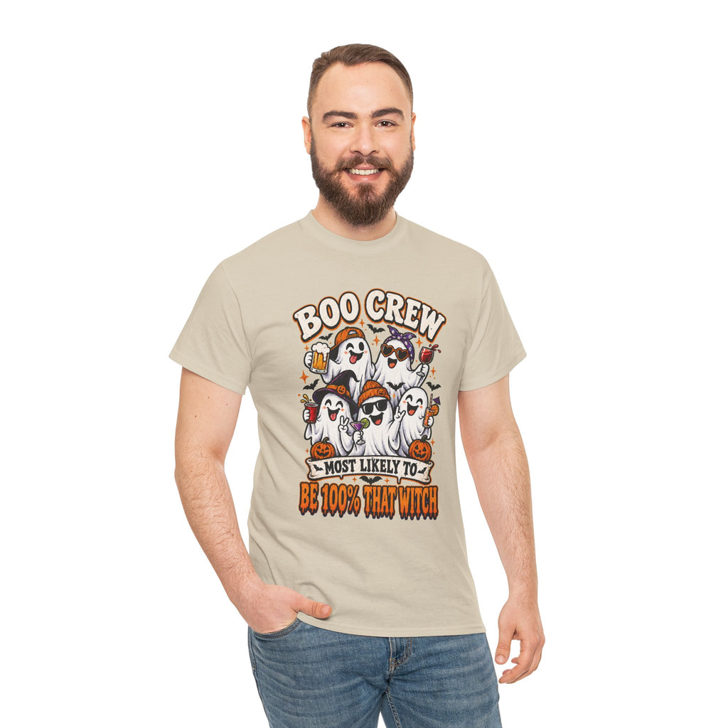 Boo Crew Halloween T-Shirt – "Most Likely To Be 100% That Witch" Ghosts Tee