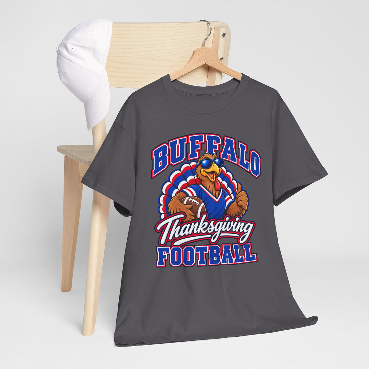 Buffalo Thanksgiving Football T-Shirt — Turkey Mascot Game Day Tee